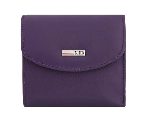 Квадратный фиолетовый кожаный кошелек