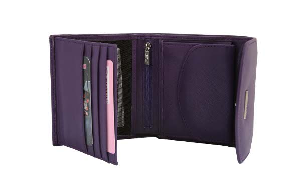 Квадратный фиолетовый кожаный кошелек