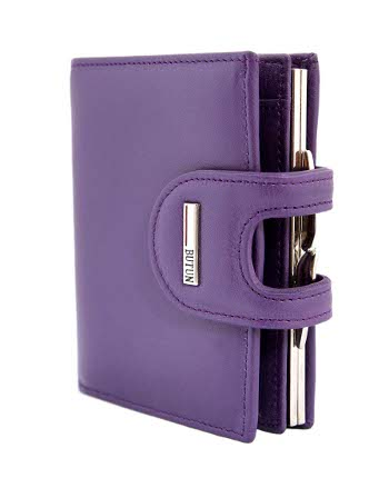 Красивый женский кожаный кошелек фиолетовый