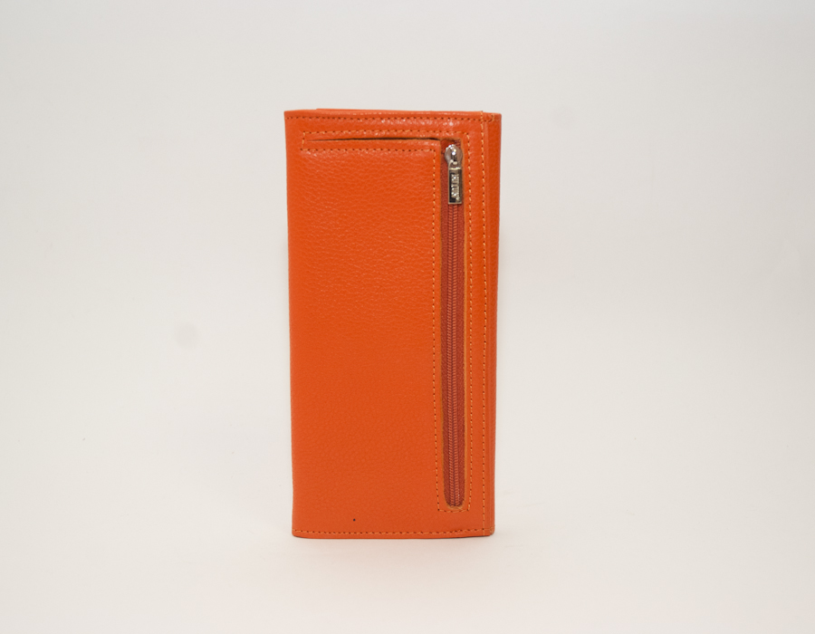 Мягкий оранжевый кошелек из натуральный кожи