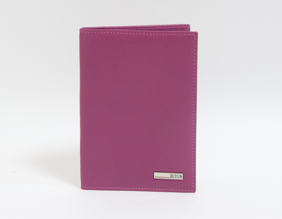 Обложка для паспорта и авто-документов из розовый кожи