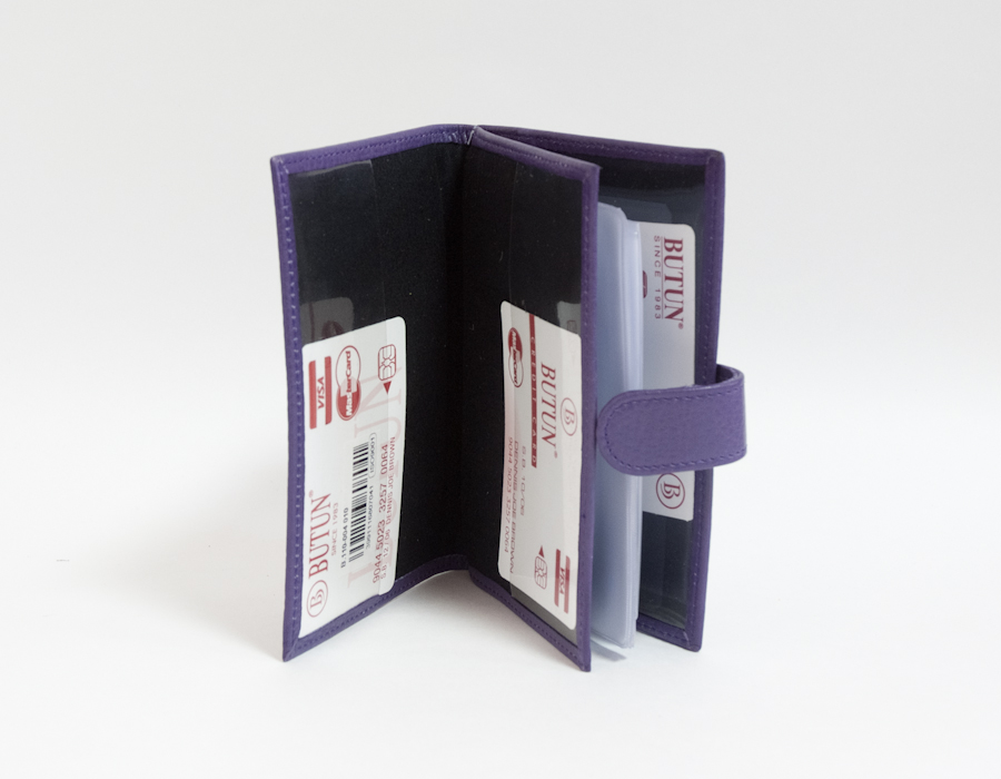 Сиреневая обложка для паспорта и авто-документов с застежкой
