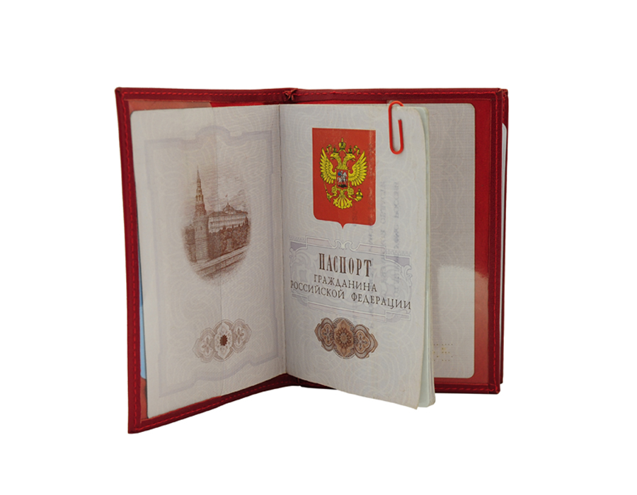 Красная обложка для паспорта и автодокументов